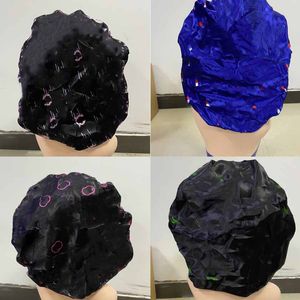 24style Luxe Lettre Designer Bonnets De Douche Bonnet À Larges Bords Chapeau De Couchage Mode Femmes Stretch Satin Soins Des Cheveux Bonnet Bonnet De Nuit Salle De Bains Accessoires