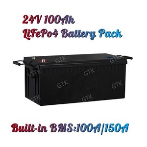 24V 100Ah batterie rechargeable au lithium-phosphate de fer rechargeable Lifepo4 avec 8S 100A BMS pour tricycle de voiture électrique de scooter de réverbère solaire de 2400W