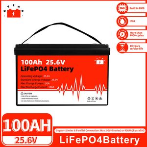 24V 100Ah LiFePo4 Batterie Rechargeable Lithium Fer Phosphate Batterie BMS Intégré pour Système d'Énergie Solaire Maison Moteur de pêche à la traîne