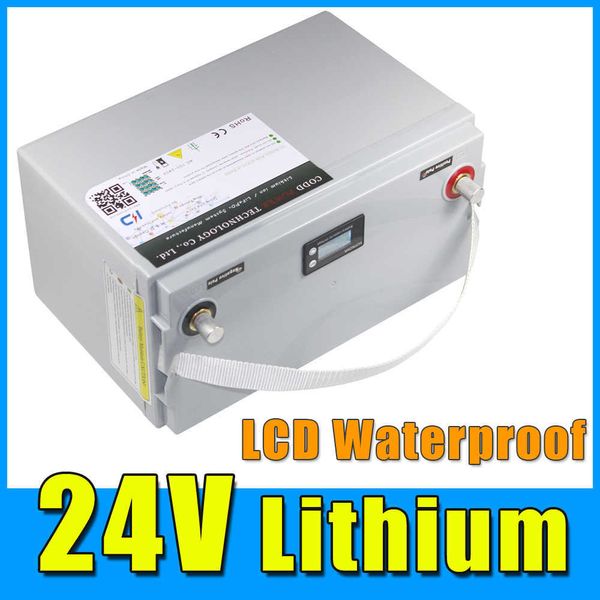 24V 100AH Batería de iones de litio LCD Impermeable 12.6V Batería de coche de golf solar para horquilla elevadora