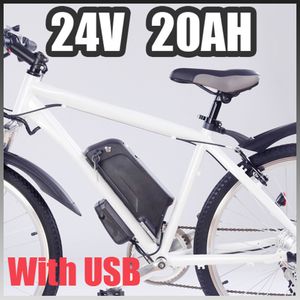 Batterie de vélo électrique 24v 20ah, tube descendant avec Port USB, douane gratuite ue et US