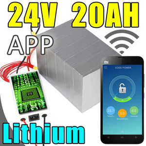 24v 20ah batterie au lithium app télécommande Bluetooth vélo électrique batterie à énergie solaire pack scooter ebike 500w
