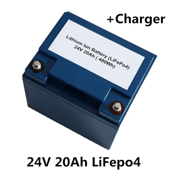 24V 20AH LIHIUM LIHIUM LIVOEPO4 Battery Battery Pour Integrated Solar Street Light Dispositif Médical AGVS UPS Panier de golf Vélo électrique + chargeur