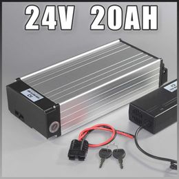 Batterie lithium-ion pour vélo électrique 24V, 20ah, avec support arrière, 1000W