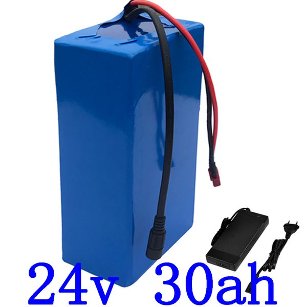 Batería de litio de 24V, 350W, 500W, 700W, batería de bicicleta eléctrica de 24V y 30AH, batería de scooter eléctrica de 24V y 30AH con cargador 3A libre de impuestos