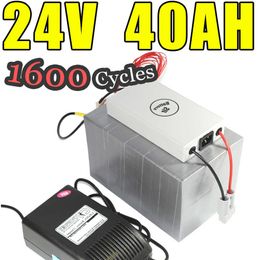 Pack de batterie 24V 40AH LIFEPO4 pour 500W 1000W 1500W Batterie de scooter à vélo électrique 24V Temps de cycle long Ebike