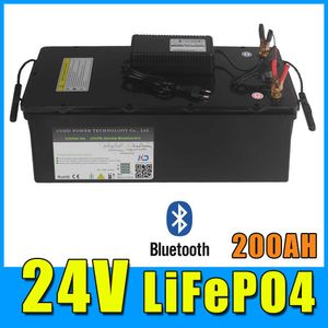 Batería LiFePO4 de 24V con Bluetooth BMS LCD Solar RV caravana almacenamiento barco yate motor