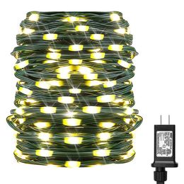 24V Tension de sécurité Câble vert LED Guirlande lumineuse 10M 20M 50M 100M Guirlande de Noël Guirlandes lumineuses pour arbres de Noël Fête de mariage Decor2185