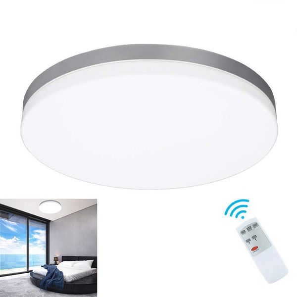 Plafonnier LED moderne à intensité variable 24 W avec télécommande 13 pouces rond près des plafonniers pour chambre/cuisine/salle à manger