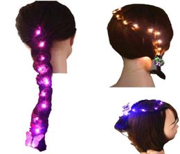 24x bricolage accessoires de cheveux pour femmes filles LED lumières chaîne clignotant outils de coiffure Braider carnaval nuit Bar Club fête cadeau 9424919