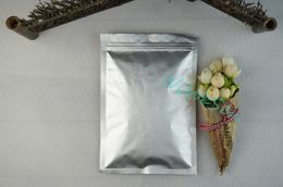24x37cm, 100 stks zilver wit zuiver aluminium folie zip lock bag-waterdichte mylar plating koffieboon opslag plastic zakje, zoutzak