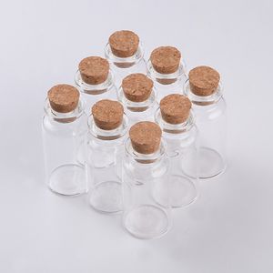 Mini bouteille en verre avec bouchons, 24x52x12.5mm, 13ml, petites bouteilles vides transparentes, vente en gros, flacons transparents, 100 pièces