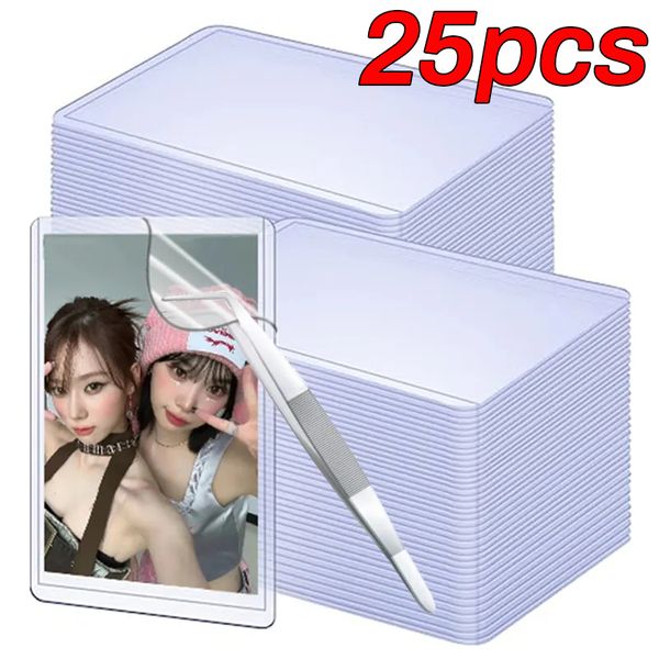 25/10pcs 35pt Clear Toploader Corean Idol Photocard Sleeves Anti-Scratch 3x4 