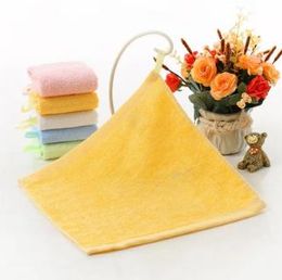 25*25cm Vierkante Veeg Gezichten Handdoek Effen Kleur Kinderen Handdoek Bamboevezel Vegen Handen Handdoeken Met Haak absorberende Gezicht Wassen Vod Top Kwaliteit