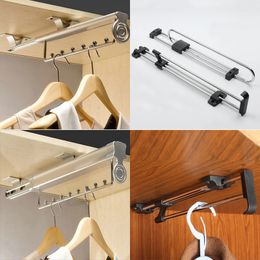 25/30/35/40/45/50 cm Top Heavy Duty Retráctil Closet Pull Out Rod Armario Ropa Percha Rail Toalla Ideal para el organizador del armario 201111