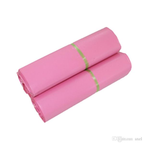 25 * 30 cm rose Poly Mailer expédition sacs d'emballage en plastique produits courrier par courrier fournitures de stockage expédition pochette d'emballage auto-adhésive