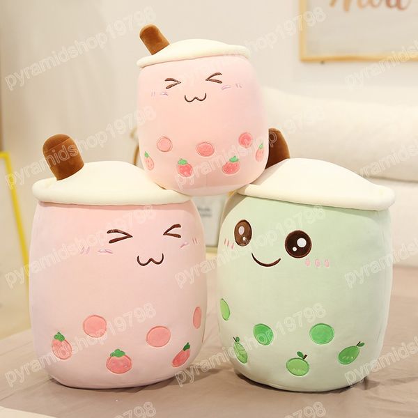 25/35/50cm fruta encantadora burbuja té taza en forma de juguetes de peluche suave almohada de dibujos animados cojín de la vida Real muñeca de té de la leche niños regalo de bebé