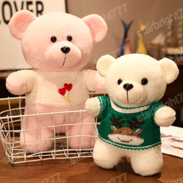 Encantador oso de peluche de 25/35cm, osos Kawaii con suéter, muñecos de peluche, Animal suave, juguete para niños, cumpleaños, niñas