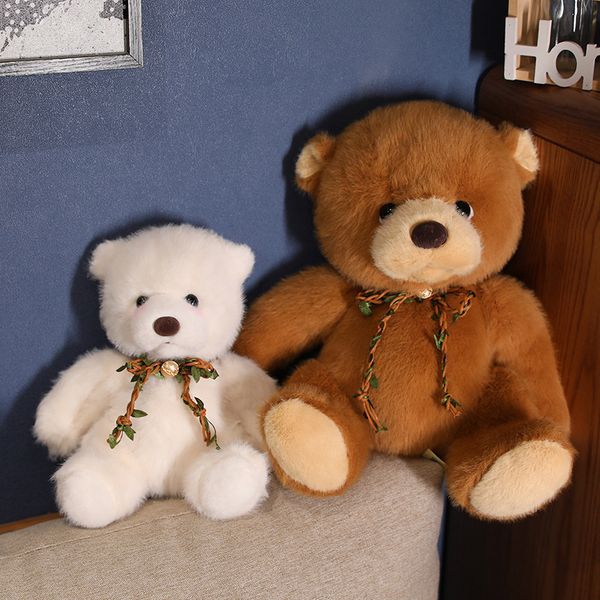 Ours en peluche en fourrure de lapin 25/35cm, ours en peluche doux, jouets Squishy Animal ours brun, cadeaux d'anniversaire de saint-valentin Kawaii