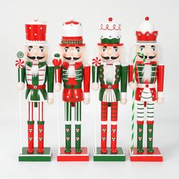 25/38 CM Marionnette Casse-Noisette De Noël En Bois Artisanat Bonbons Soldat Poupée Jouet Année Ornement Décoration De La Maison Cadeau Pour Enfants 240105