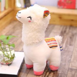 25-45 cm Leuk Alpaca Llama Pluche Speelgoed Gevulde Dierlijke Poppen Zacht voor Kinderen Verjaardag Geschenken 4 Kleur Optioneel 210728