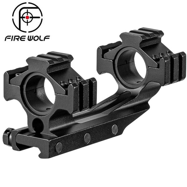 25.4mm/30mm Anneau Tri-Side Mount Cantilever Double Ring See-through Scope Sight Fixture Fit 20mm Rail Hunting