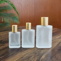 Bouteille de parfum en verre sablé avec filetage de 25/50/100ml, flacon pulvérisateur de liquide, bouteille distributrice vide, maquillage vide, bouteille à brouillard fin 230106