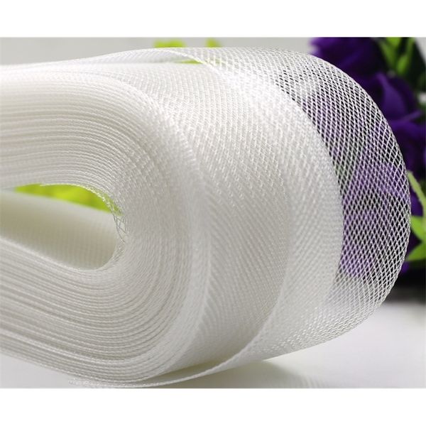 255080mm 50yards plat rigide plaine dure crinoline crin maille tresse pour mariage Dresshat accessoires de couture T200819