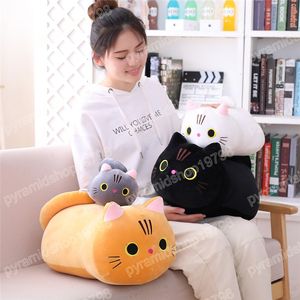 25-50cm Cute Cat Plush Toy White Black Brown Stuffed Animal Throw Pillow Kids Toys Birthday Gift For Children