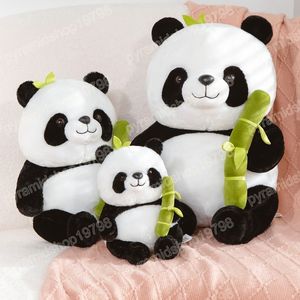 25-50 CM assis Panda jouets en peluche mignon Panda avec bambou peluche Kawaii poupées oreillers doux enfants cadeau de noël