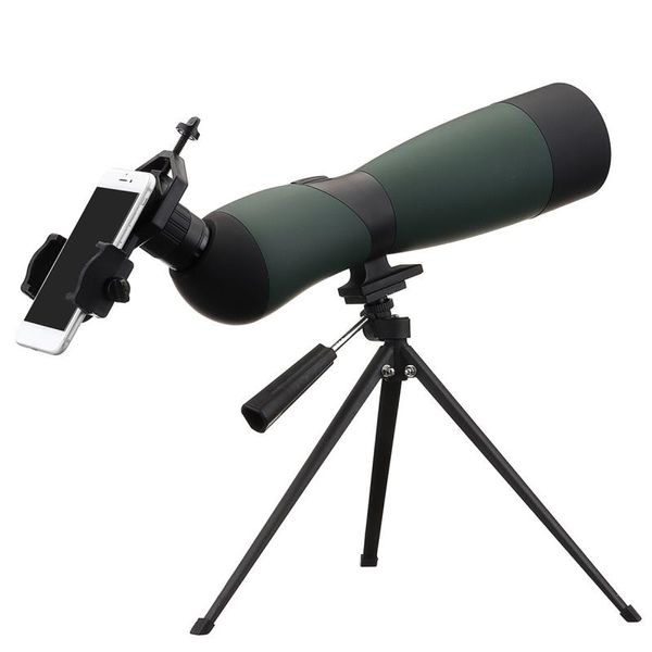 FreeShipping 25-75x70 Zoom HD Monoculaire Télescope Trépied Clip de téléphone portable Vision nocturne Extérieure Étanche Militaire Chasse Optique Portée Whbnk