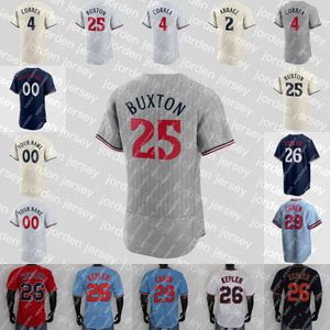 25 Byron Buxton Carlos Correa Luis Arraez Jose Miranda Jorge Polanco Max Kepler Royce Lewis Jhoan Duran Ryan Joey Gallo Vazquez Joe Mauer honkbalshirts