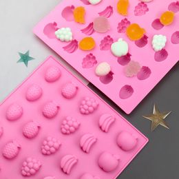 25 cavités fruits moule en silicone bricolage pouding au raisin doux bonbons gâteau biscuits fête des enfants bébé douche cadeau fournitures de cuisson MJ1050