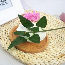 25 cm hastes de rosa artificiais simulação de haste de plástico artificial folhas rosa haste seda decoração de casamento segurando uma flor rosa g278v