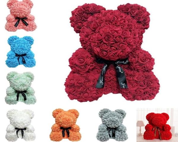 25 cm oso rosa flor de simulación regalo creativo jabón rosa oso de peluche regalo de cumpleaños abrazo oso T8G0181262646