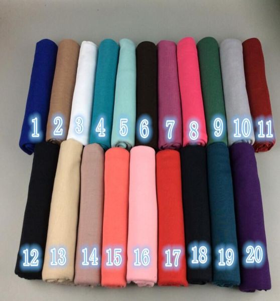 25 couleurs 10pcs 1Lot 18080cm Elasic Jersey Hijab Wrap Scraf peut choisir Colors2692310