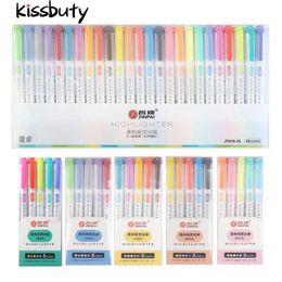 25 kleuren dubbele hoofdhoogtrenkt pen Midliner fluorescerende markeerstiften Art Marker School Office Stationery Supply