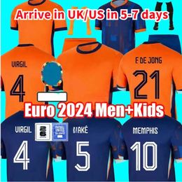 25 Euro Nederland Memphis European Cup 23 24 Holland Club Jersey Jong Virgil Dumfries Bergvijn 2024 Klaassen Blind de Ligt Men Kids Kit voetbalshirt