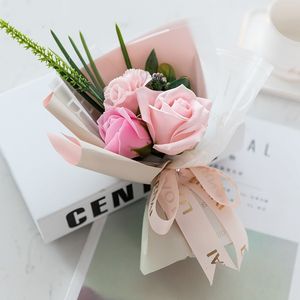 7-8cm Kleurrijke kunstmatige PE-schuim Rose Bloemen Bruid Boeket Home Bruiloft Decoratie DIY benodigdheden