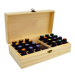 25 Löcher Ätherische Öle Holzkiste 5 ml 10 ml 15 ml Flaschen SPA YOGA Club Aromatherapie Aufbewahrungskoffer Organizer Container244x