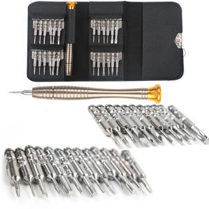 Jeu de tournevis 25 en 1 Kit d'outils de réparation d'ouverture pour iPhone X 8 7 6 5 pour PC, lunettes, téléphone portable, montre, appareil photo numérique