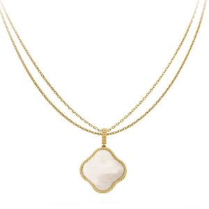 25 mm klavertje vier ketting mode-sieraden trui ketting 18K rose goud verzilverd luxe kettingen designer sieraden voor vrouwen vakantie feest cadeau