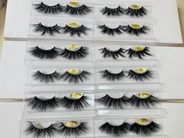 25 mm de largo 3D Mink Las pestañas para el cabello para hacer una versión de alargamiento de pestañas a mano 10 sets4000878