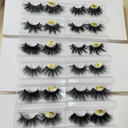 25 mm de long des cils de vison 3D Faux de coiffures pour faire de la version allongeante des cils à la main 10 sets9319179