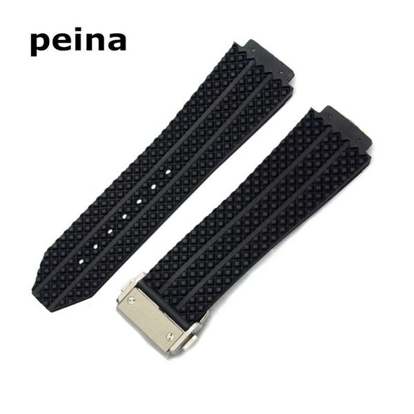 25 mm X 19 mm nouveau bracelet de plongée en caoutchouc de Silicone de pneu noir de haute qualité bracelet208J