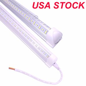 Lot de 25 tubes LED intégrés en forme de V pour porte de refroidissement, 8 pieds, 6 500 K, 144 W, lentille transparente, 14 400 lm, pour entrepôt, garage, stocks du New Jersey, AC85-265 V, 15 000 lm, stock américain