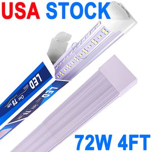 25 pack LED T8 Shop Light 4ft 72W 6500K Light Day Light White Linkable LED Integrated Tube Lights with Clear Couver