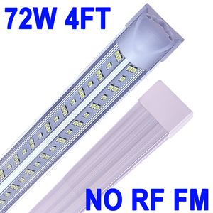 25 Pack LED T8 Shop Light 4ft 72W 6500K Daglicht Wit Linkbare NO-RF RM LED Integrated Tube Lights met Clear Cover, Led Bar Lights Garage, Workbench Barn Crestech