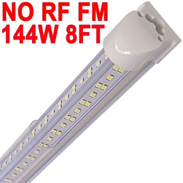 Lot de 25 lampes LED T8 pour magasin, 2,4 m, 144 W, 6 500 K, lumière du jour, blanc lumière du jour, raccordables, tube intégré avec couvercle transparent, barre LED pour garage, atelier, établis crestech