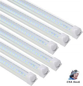 25 pièces 4ft 5ft 6ft 8ft LED tube lumières T8 support intégré en forme de V refroidisseur porte 1200mm AC 85-265V livraison gratuite USD FEDEX boutique garage atelier